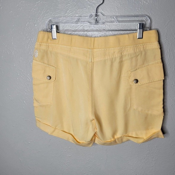 Free People Movement Athletic Shorts yellow Size Medium Running Walk Yoga pocket - Picture 4 of 6